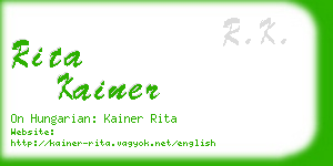 rita kainer business card